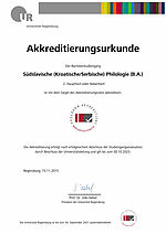 Akkreditierungsurkunde Bachelorstudiengang Südslavische (Kroatische/Serbische) Philologie (B.A.) 