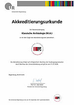 Akkreditierungsurkungde Studiengang Klassische Archäologie M.A.