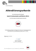 Akkreditierung Speech Communication and Rhetoric M.A.